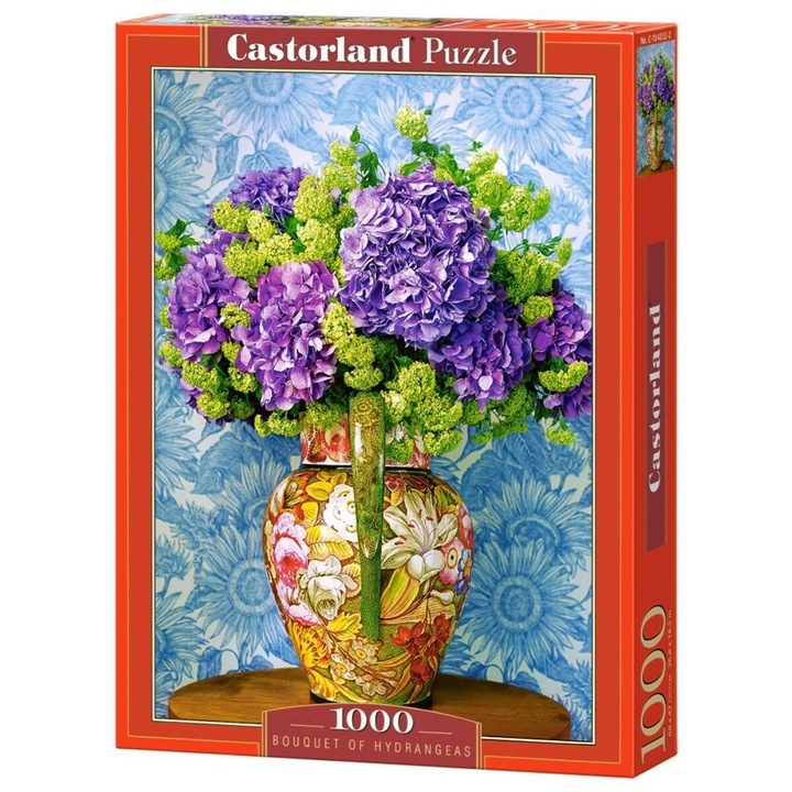 Puzzle Buchet de hortensii, Castorland, 1000 de piese