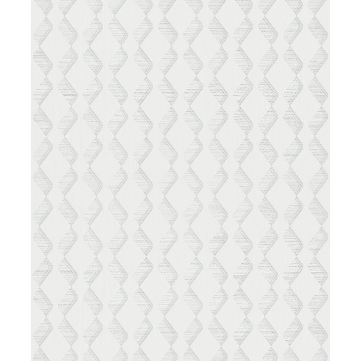 Dekoratív tapéta, fehér, ezüst, fényes, Villa Romana 33651 0,53mx 10m