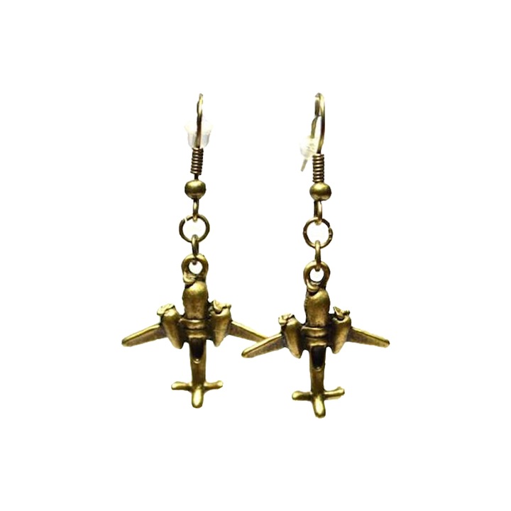 Set cercei dama, Model Avion, Bronz metalic