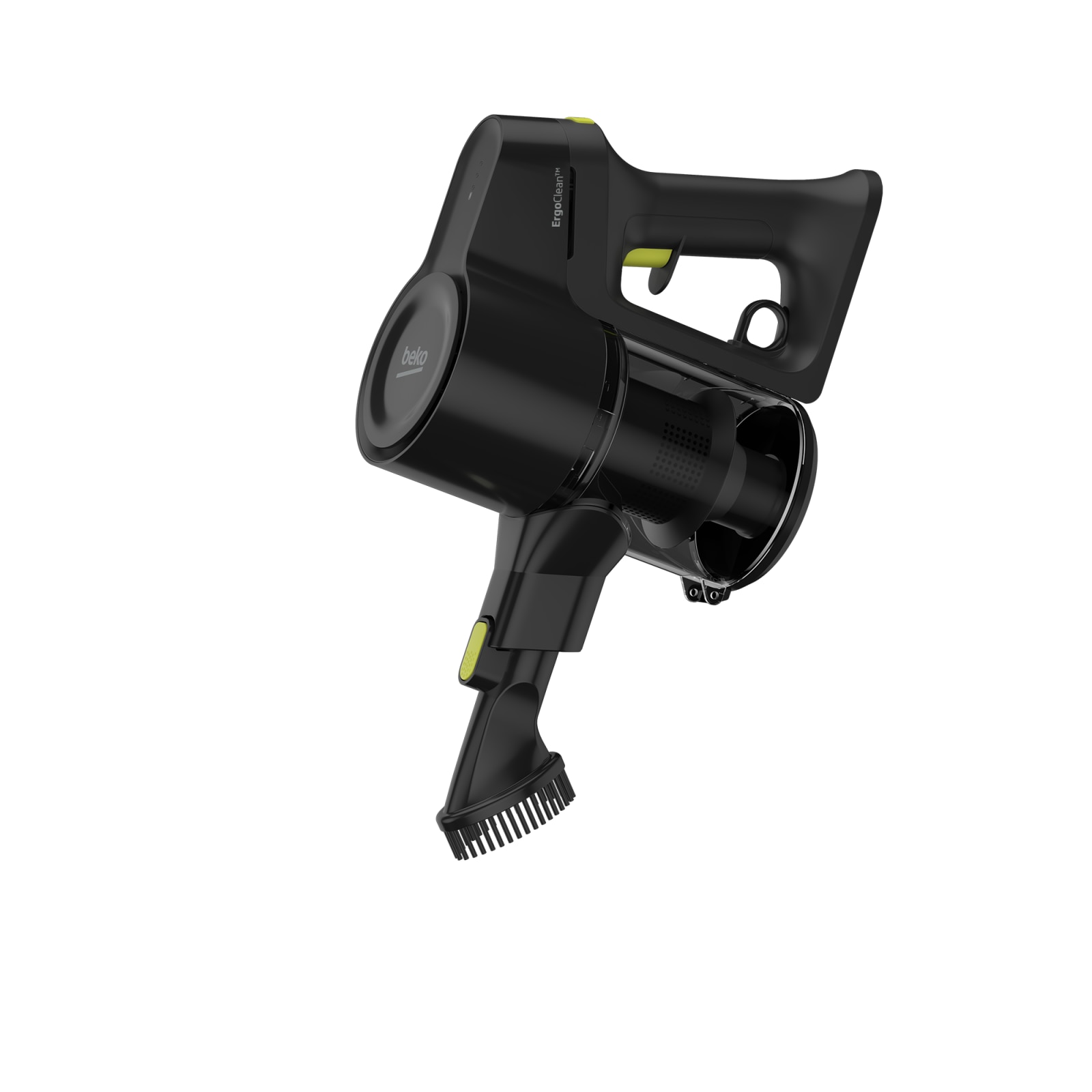 Aspirator Vertical BEKO ErgoClean VRT51225VB, 0.55l, 25.2V, Autonomie maxima 45 min, PerformCyclone, Argintiu-Negru