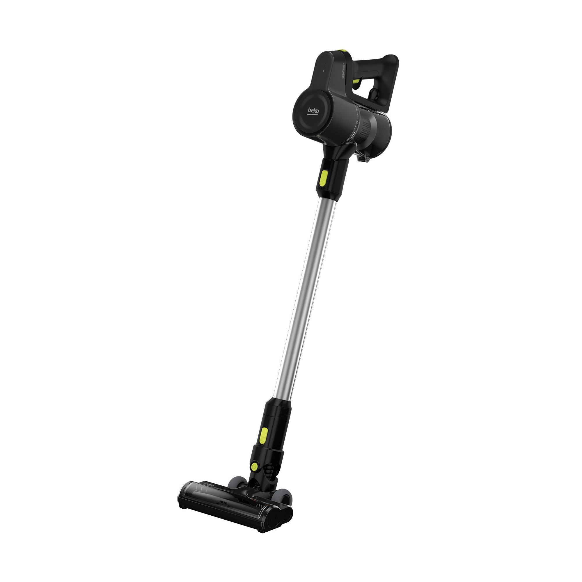 Aspirator Vertical BEKO ErgoClean VRT51225VB, 0.55l, 25.2V, Autonomie maxima 45 min, PerformCyclone, Argintiu-Negru