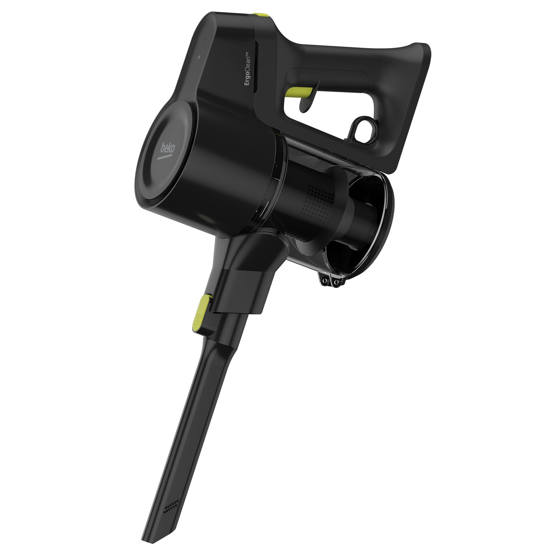 Aspirator Vertical BEKO ErgoClean VRT51225VB, 0.55l, 25.2V, Autonomie maxima 45 min, PerformCyclone, Argintiu-Negru