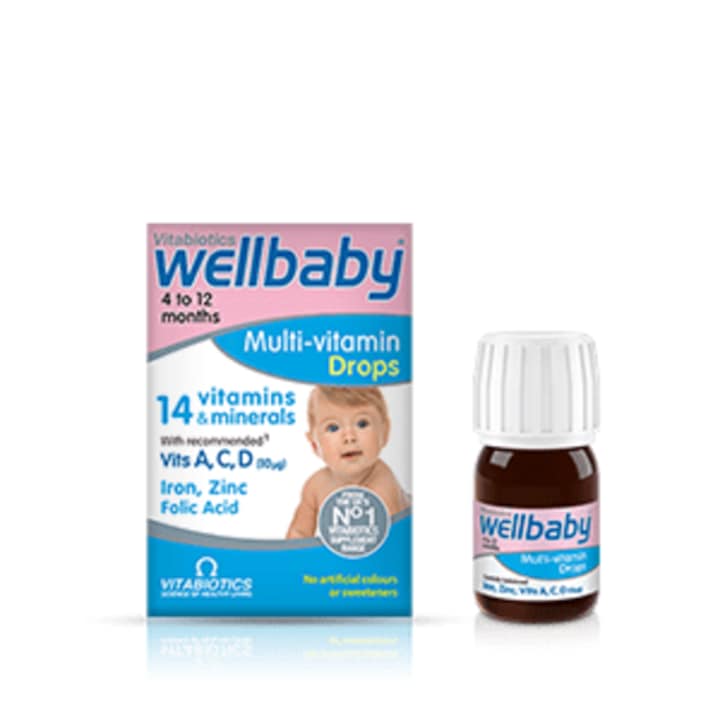 Мултивитаминни капки за бебе, Vitabiotics Wellbaby, От 4 до 12м, 30 мл