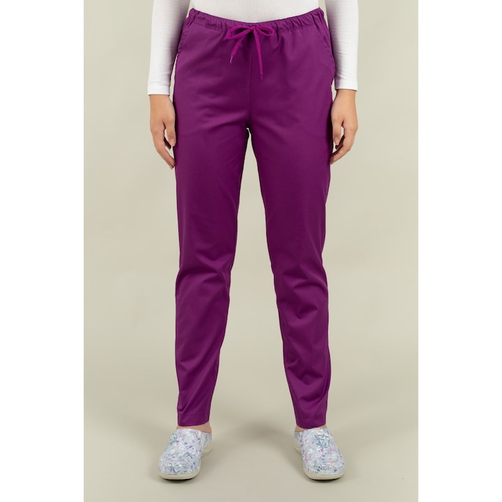 Pantaloni medical unisex Clio, cu snur, Mov, XXL