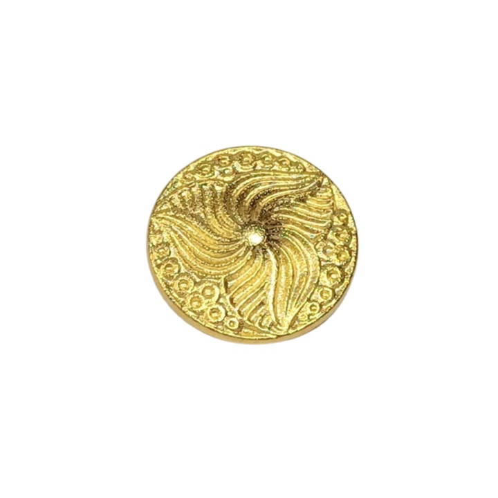 Set 15 bucati nasturi metalici cu picior aurii 1.8cm - 28L