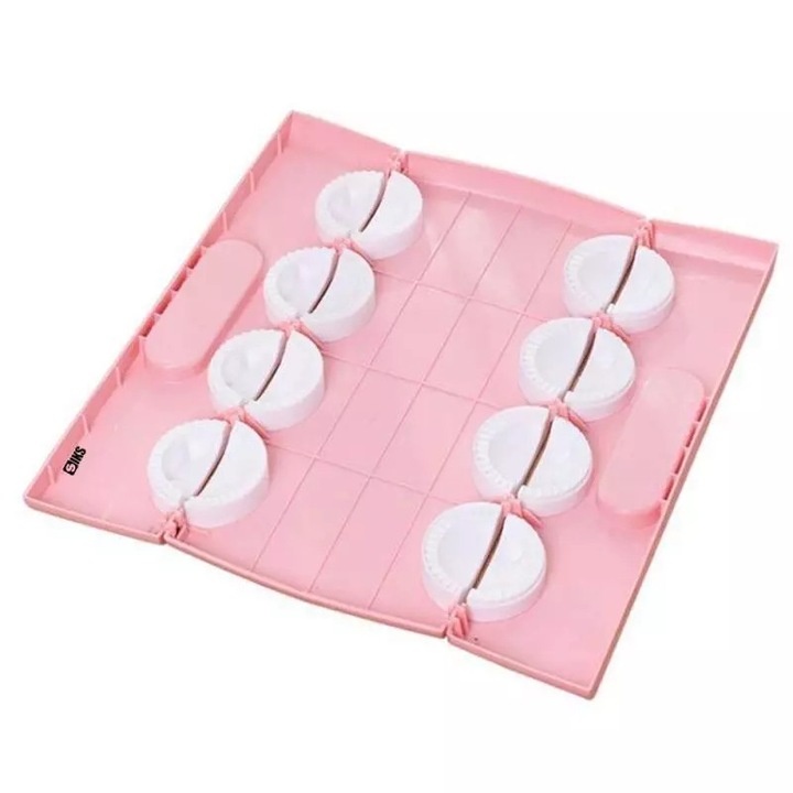 Dispozitiv SIKS pentru coltunasi, paste ravioli sau gnocchi, 8 recipiente, roz