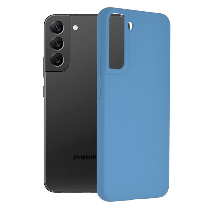 Калъф, съвместим с Samsung Galaxy S22 Plus 5G, Precise Cutouts, N720, Silicone, Deep Blue