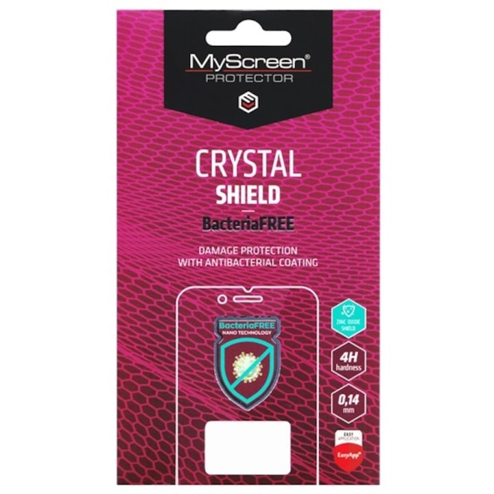 Myscreen Crystal Bacteriafree Képernyővédő Fólia Samsung Galaxy S20 Fe (Sm-G780) Készülékhez, Átlátszó (Nem Íves)
