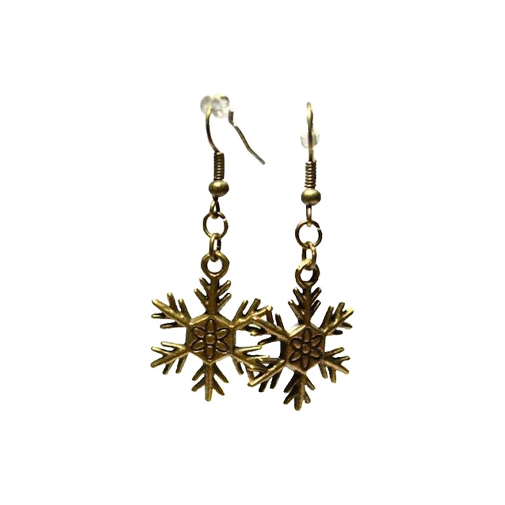 Set cercei dama, Model Fulgi de Nea, Bronz metalic