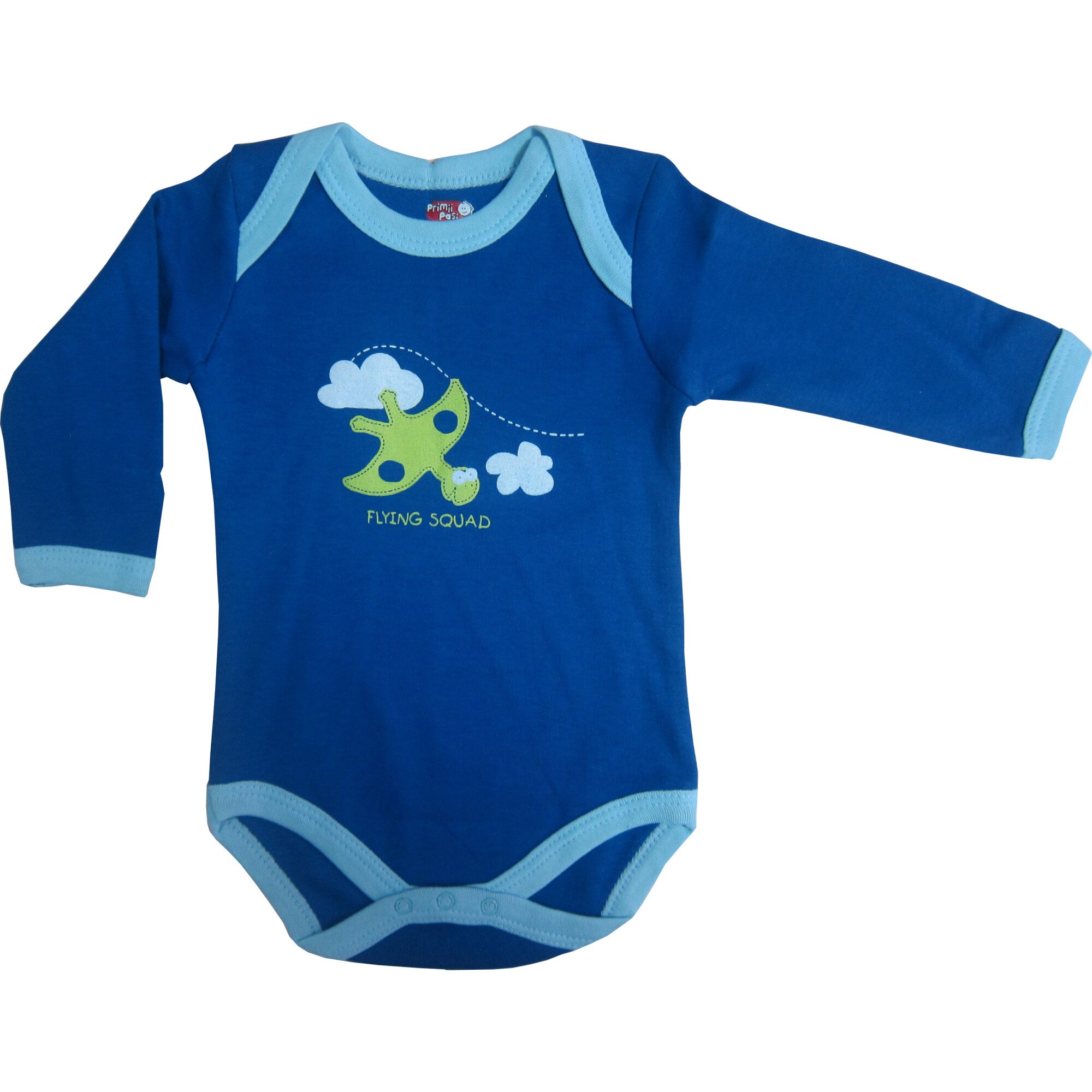 Body bebe, maneca lunga, Primii Pasi, PP1462ML, 6-12L, bleu