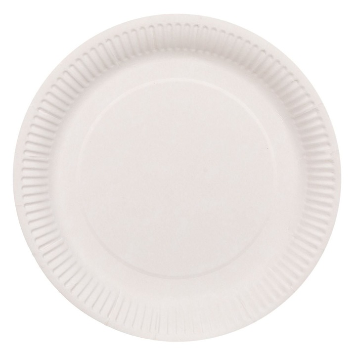 10 db egyszer használatos tányér készlet, karton, 18 cm, fehér