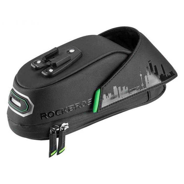 Rockbros kerékpártáska, poliészter/poliuretán, 1,5 l, fekete