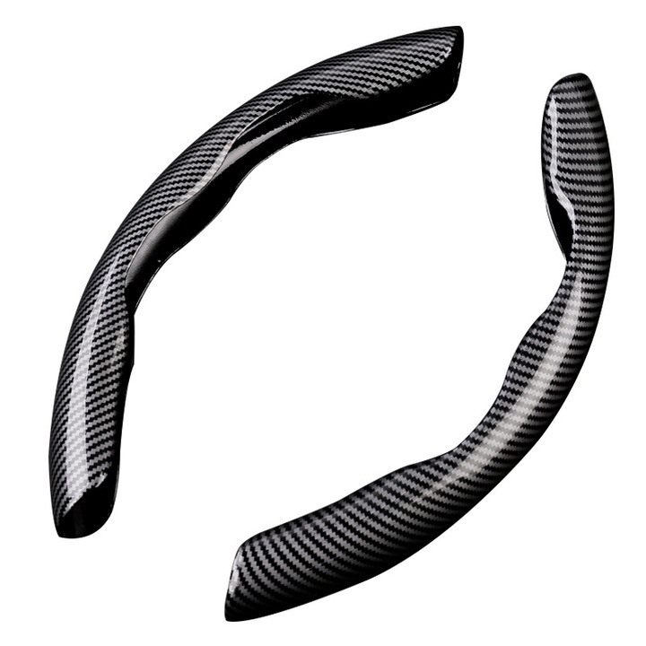 Kormányburkolat készlet, szénszálas, fekete/szürke, 38 cm