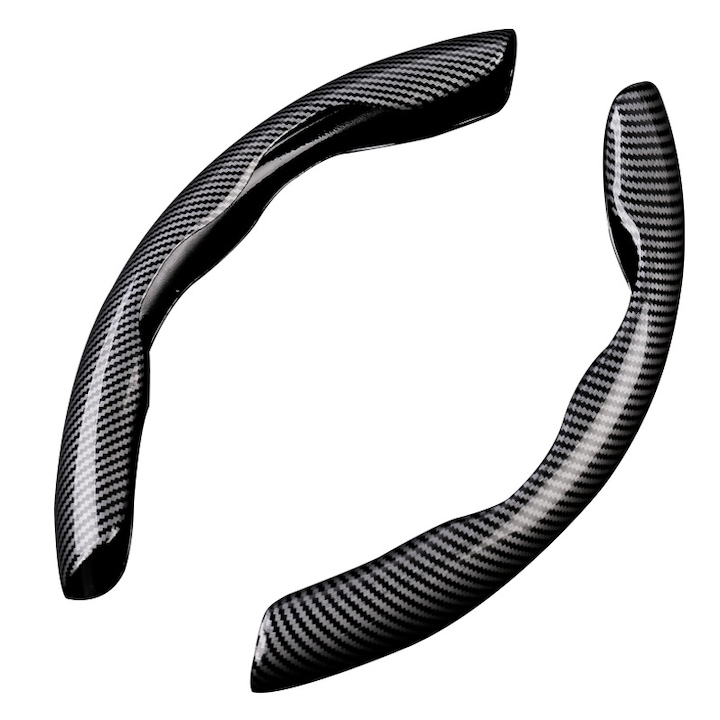 Set Huse volan, fibra de carbon, negru/gri, 38 cm