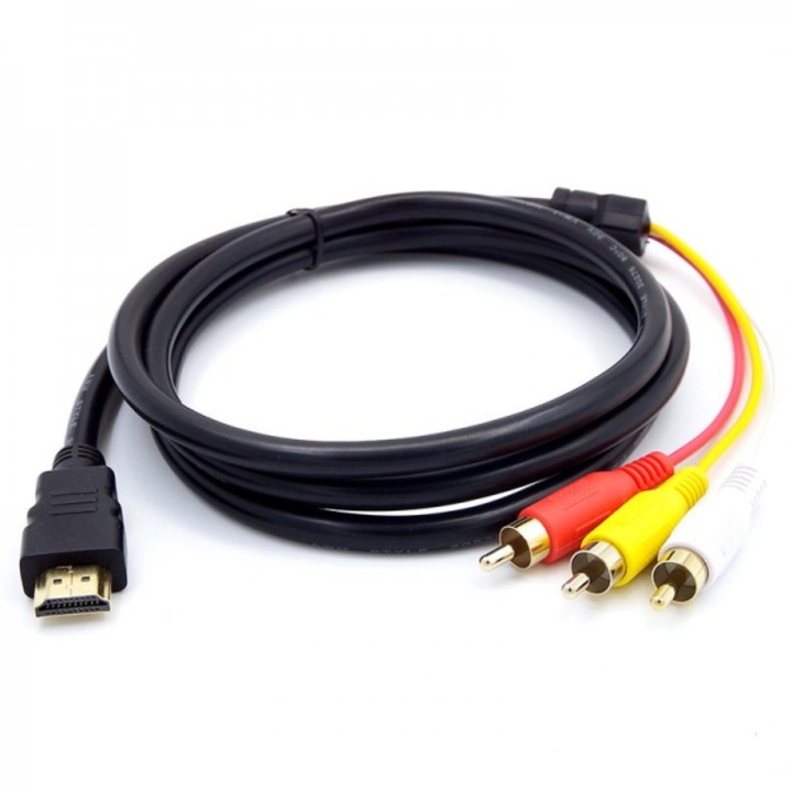 Cablu adaptor de conectare video, HDMI - 3xRCA, lungime 1.5m