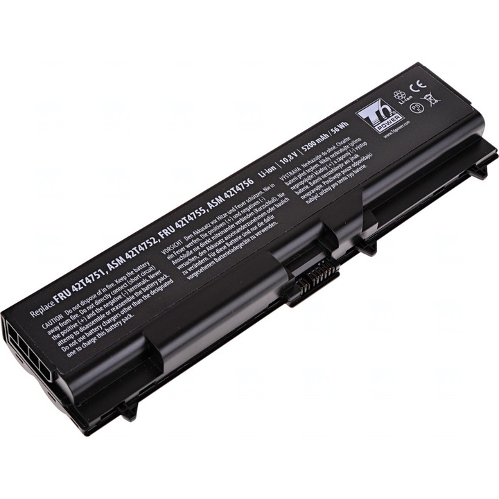 Baterie T6 Power compatibil cu Lenovo ThinkPad T410, T510 series, 5200mAh, 56Wh, 6 celule