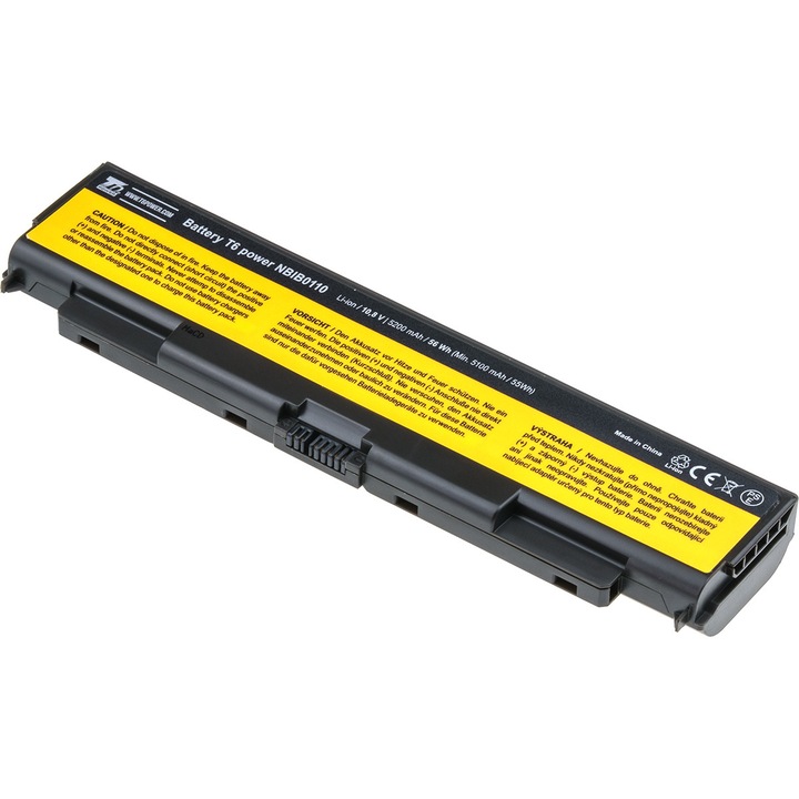 Baterie T6 Power compatibil cu Lenovo ThinkPad T440p, T540p, W540, L440, L540, seria L540, 5200mAh, 56Wh, 6 celule