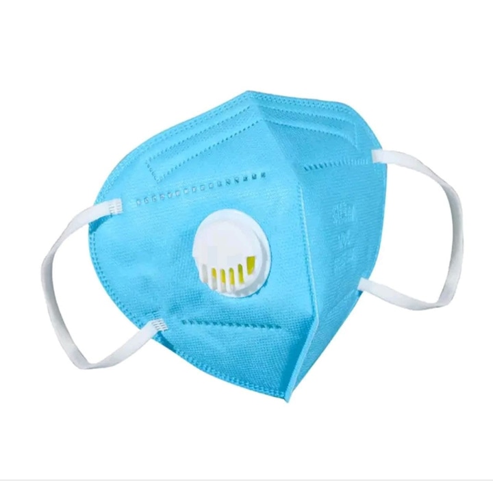 Предпазна маска Planet Tech PM 2.5, KN95 - FFP2 за многократна употреба против мръсен въздух, вируси и бактерии, Син