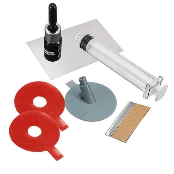 Kit Complet Reparare Parbriz sau Geamuri Auto, pentru repararea crapaturilor sau zgarieturilor