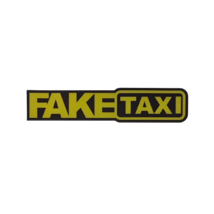 CRT Fake Taxi matrica, autó hátuljára, öntapadós, 16 cm x 3.5 cm