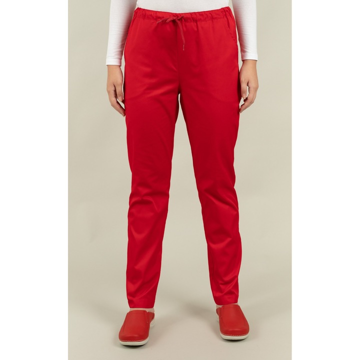 Pantaloni medical unisex Clio, cu snur, Rosu, XXL
