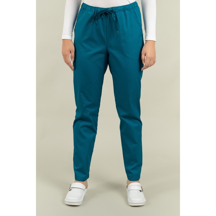 Pantaloni medical unisex Clio, cu snur, Albastru Petrol, XXL