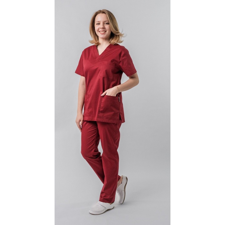 Bluza Medicala Unisex Clio, grena, XL