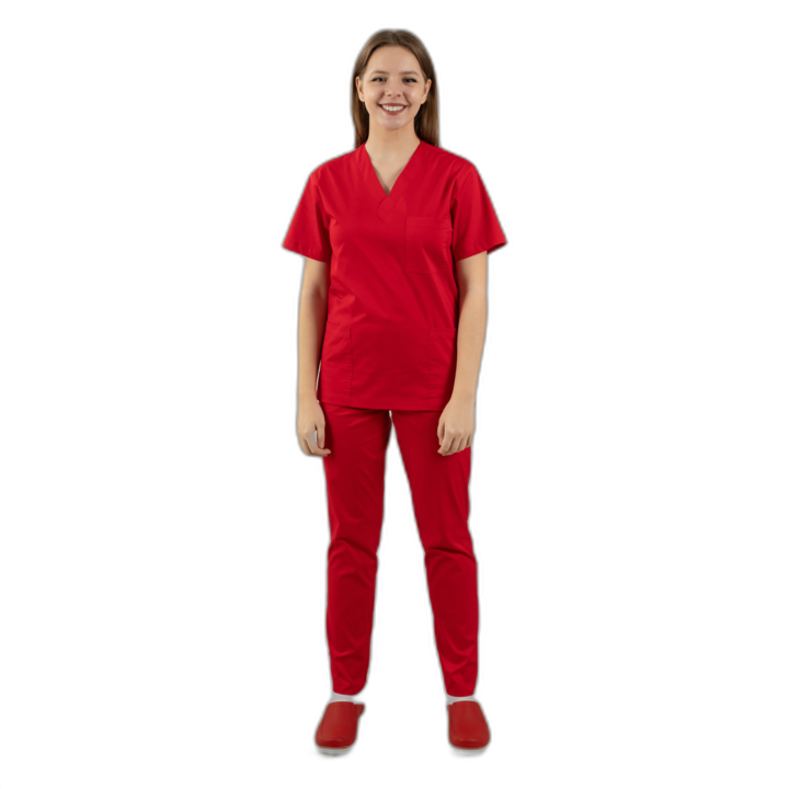Медицинска блуза унисекс Clio, червена, XS