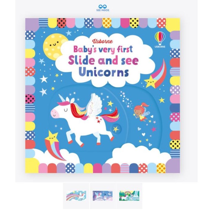 Usborne Publishing Baby's Very First Slide and See Unicorns könyv, angol