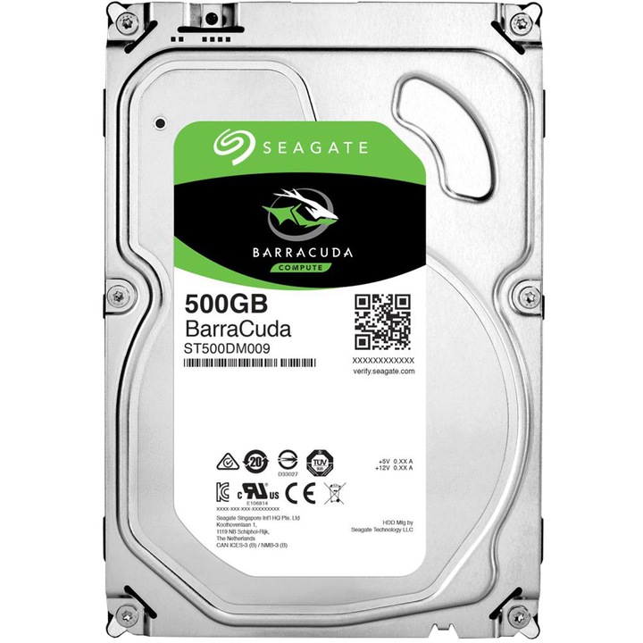 HDD Seagate BarraCuda® 500GB, 7200rpm, 32MB cache, SATA III