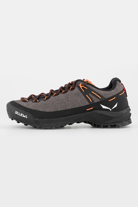 SALEWA, Pantofi cu garnituri din material sintetic pentru trekking si drumetii Wildfire, Negru/Portocaliu mandarina