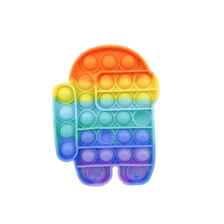 Doty AmongUs Robot Bubble Stresszoldó buborékpukkasztós játék, 13x10 cm, interaktív, sokszínű