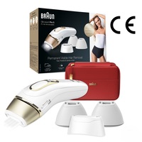 Epilator IPL Braun Silk-expert PRO 5 PL5387 Senzor automat & continuu Skin pro 2.0, 400.000 impulsuri, 10 niveluri de intensitate, 125 de impulsuri pe minut, 2 x cap de precizie, cap lat, Trusa de voiaj, Aparat de ras Venus Swirl, Alb/Auriu