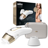 Epilator IPL Braun Silk-expert PRO 5 PL5154 Senzor automat & continuu Skin pro 2.0, 400.000 impulsuri, 10 niveluri de intensitate, 125 de impulsuri pe minut, cap de precizie, Trusa de voiaj, Aparat de ras Venus, Alb/Auriu