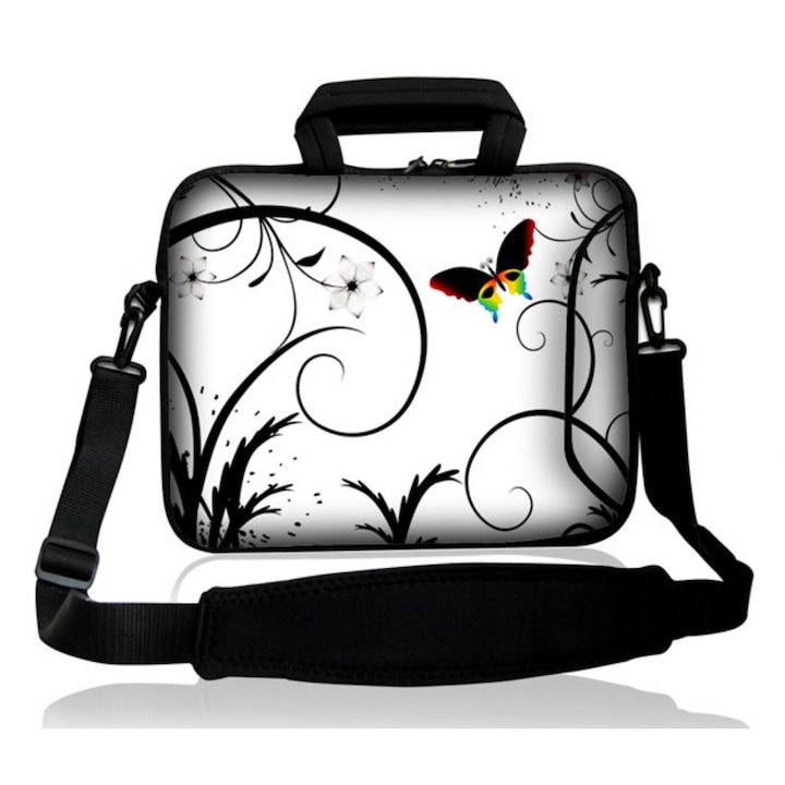 Geanta laptop Fluture, Neopren, 13.3'', 34x26 cm, Multicolor