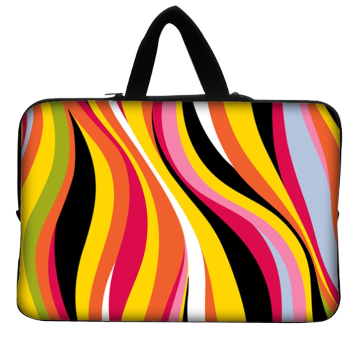 Geanta laptop Abstract, Neopren, 12.1'', Maner ascuns, 31.5x23.5 cm, Multicolor