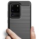 Husa de silicon pentru Samsung Galaxy S20 Ultra, Fibra de Carbon, Negru