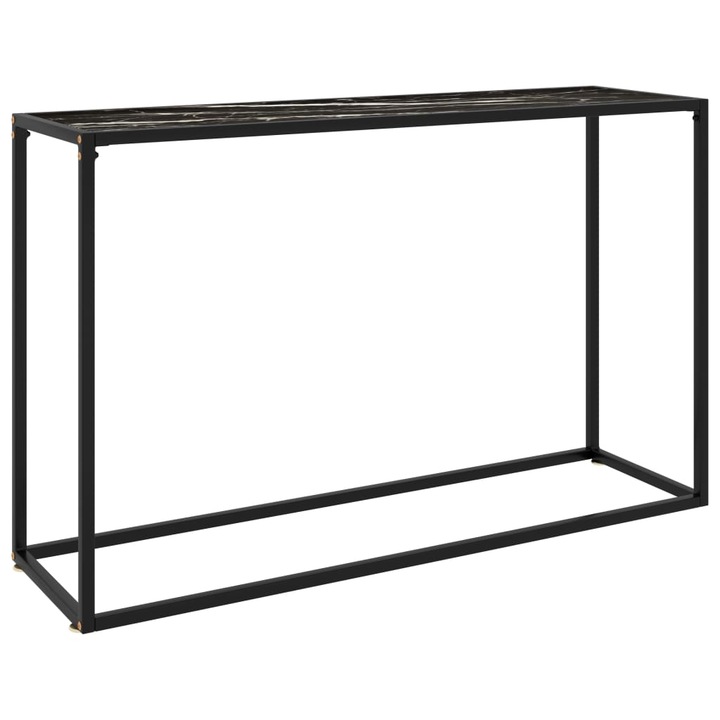 Конзолна маса vidaXL, черна, 120x35x75 cм, закалено стъкло