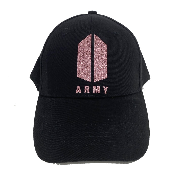 Sapca personalizata bts army logo, negru, bumbac