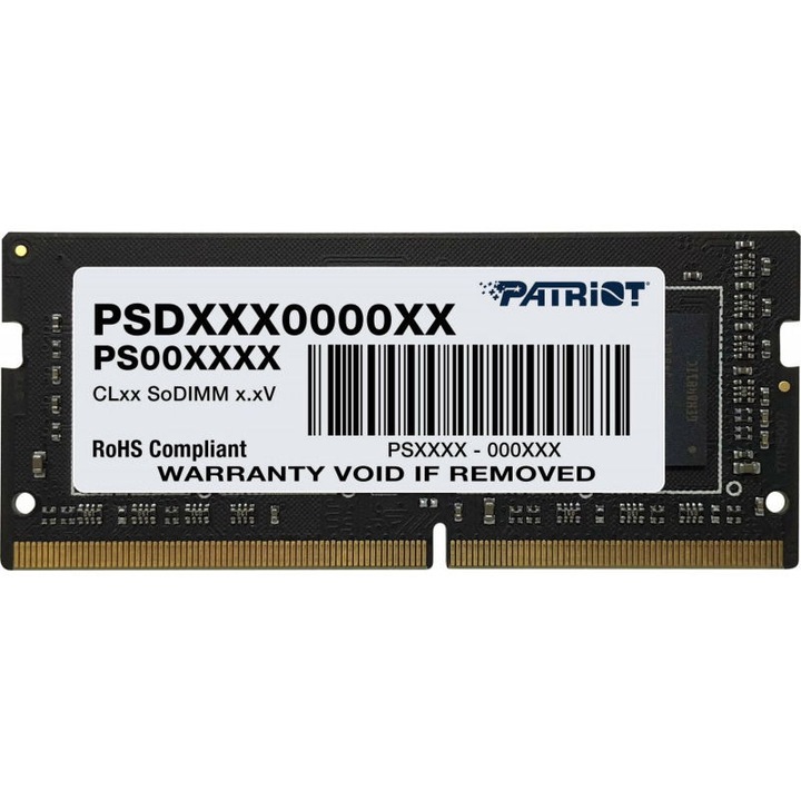 Memorie SO-DIMM Patriot PSD416G26662S, 16GB, DDR4-2666MHz, CL19