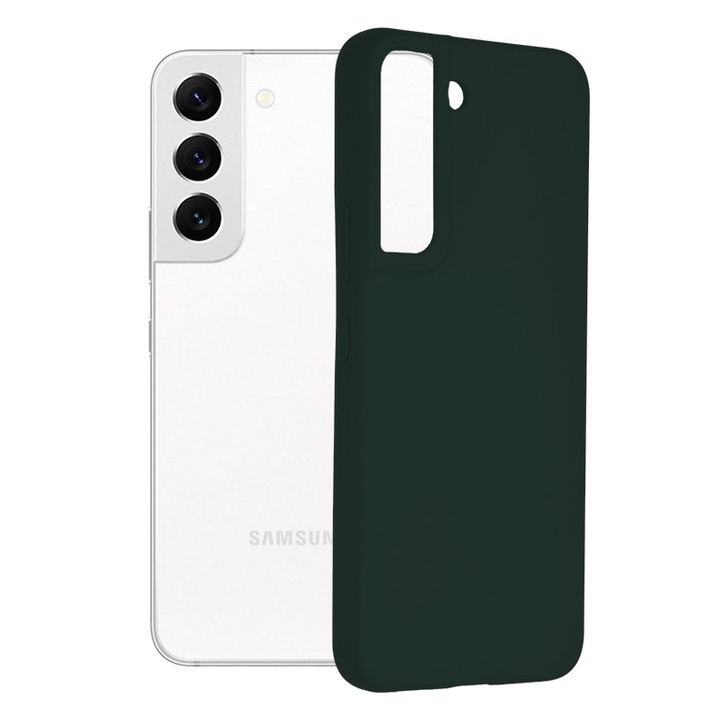 Кейс за Samsung Galaxy S22 5G, Techsuit Soft Edge Silicone, Dark Green
