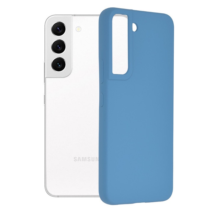 Калъф, съвместим с Samsung Galaxy S22 5G, Precise Cutouts, N748, Silicone, Deep Blue