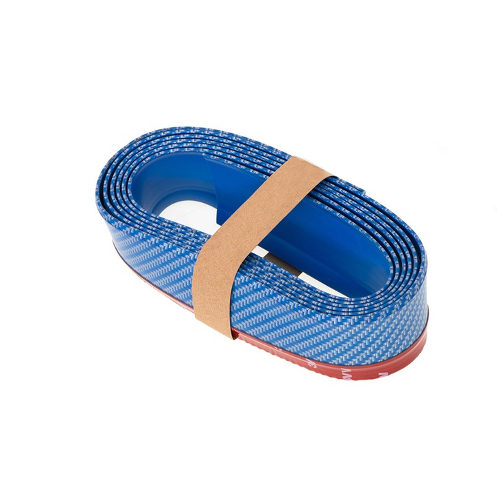 Protectie si prelungire pentru spoiler/bara fata/spate din cauciuc, Optim Pro Carbon, Albastru
