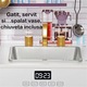 Set Bucatarie pentru Copii din Lemn Natural, FrenchCuisine, KinderVibe, Spot LED, Elemente Detasabile, Set Ustensile, Cuptor cu Butoane, Telefon, Plita, Microunde, Chiuveta, 80.5 CM Inaltime, Alb/Auriu