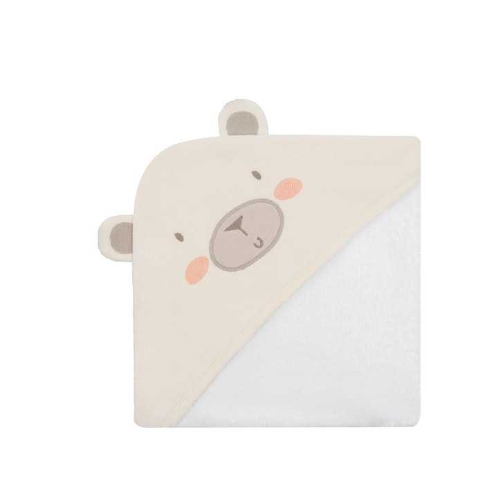 Prosop KikkaBoo cu gluga din bumbac 100% 90x90cm My Teddy