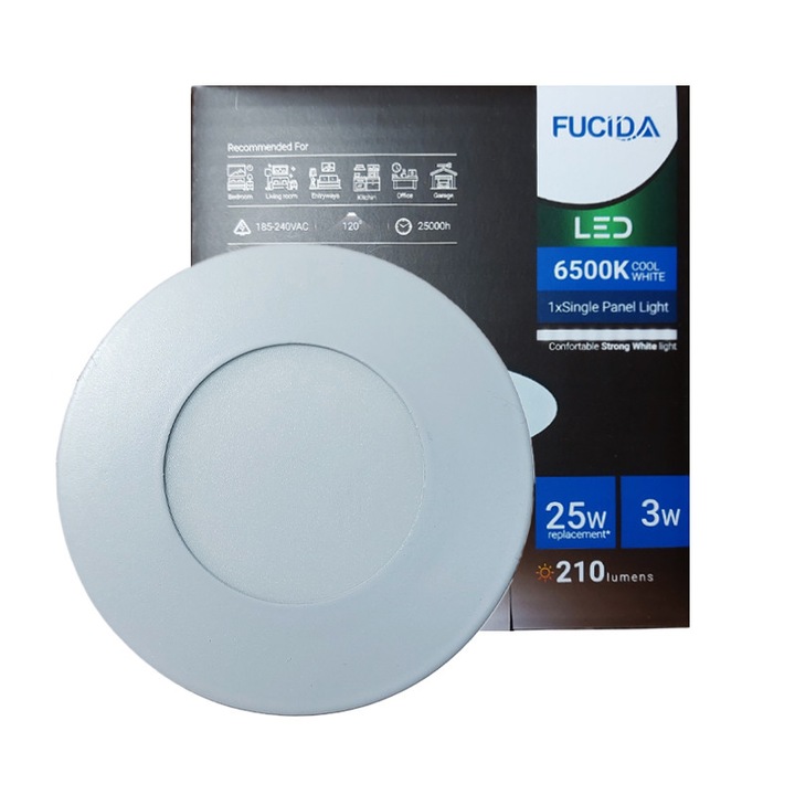 Spot Led FE Slim, 3W, 210Lm, 6500K, D85, Fucida