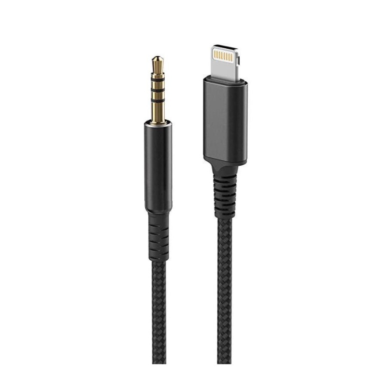 Cablu AUX 3.5 Lightning Apple, Negru