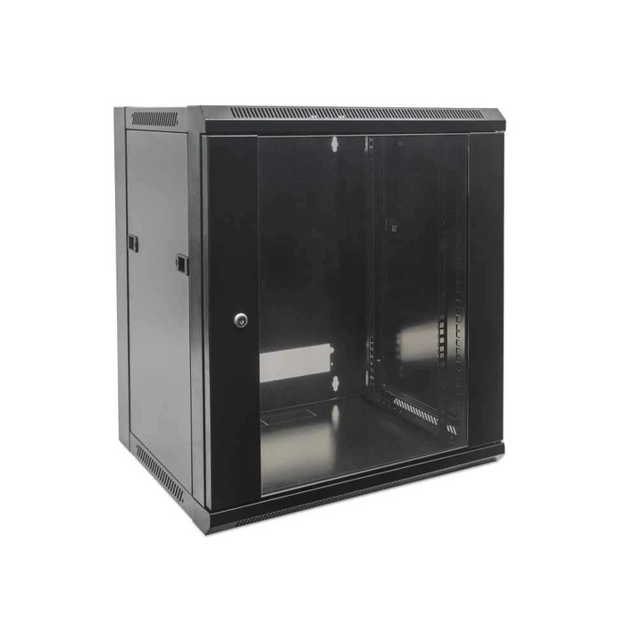 Шкаф 19 инча Intellinet 15U 711937, стенен монтаж, разглобен, 770 x 570 x 450 mm, черен