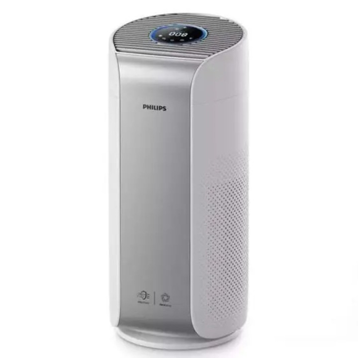 Purificator de Aer PHILIPS AC3059/51, 3 trepte viteza, HEPA, Control aplicatie, Alb-Gri