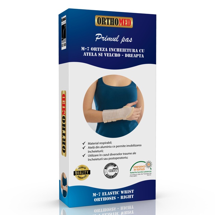 Orteza incheietura cu atela si velcro - Dreapta XL, Orthomed